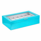 Turquoise jewelry box with glass lid