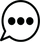Black speech bubble icon with three dots inside on a white background