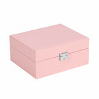 Pink jewelry box with a silver clasp 